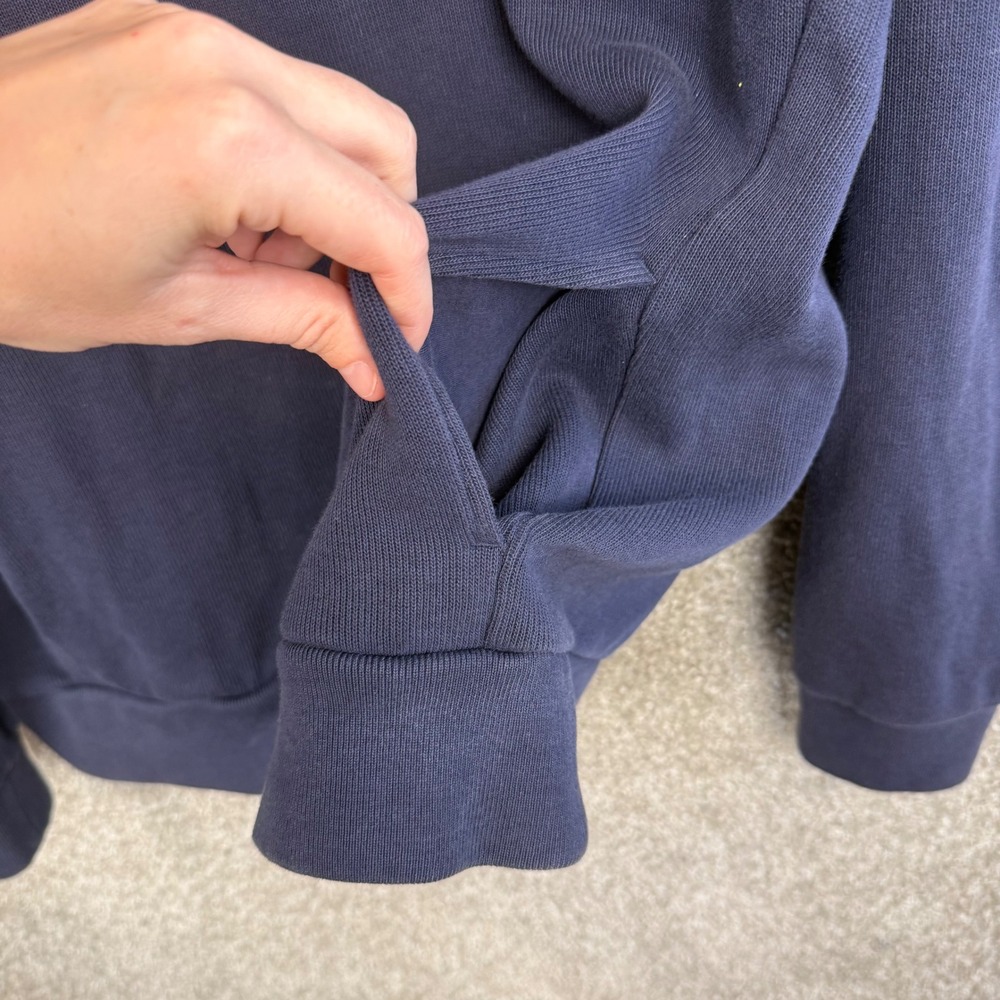 Lacoste Men Navy Blue Quarter Zip Pullover Sweatshirt Long‎ Sleeve Size US XL - Picture 7 of 8